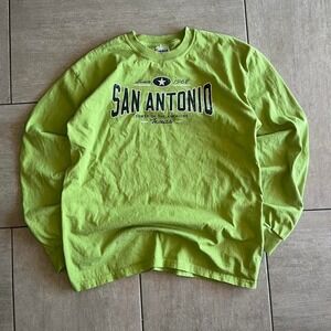 Center logo San Antonio Texas green long sleeve shirt #americana